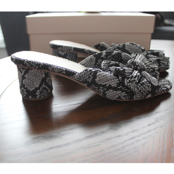 Loeffler Randall Emilia Sand Snake Knot Bow Mules - Picture 7 of 9